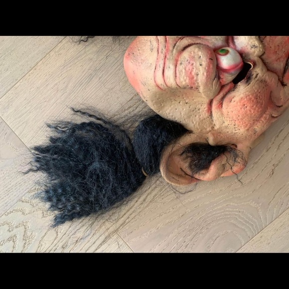 Paper Magic Group Ugly Troll Hairy Adult Rubber Goofy Halloween Mask Vtg 2001 - Picture 3 of 7